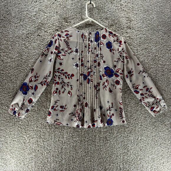 Banana Republic Blouse Womens Small Floral Ruffles Ladies Shirt Long Sleeve - Picture 9 of 14
